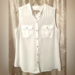 White Sleeveless Blouse